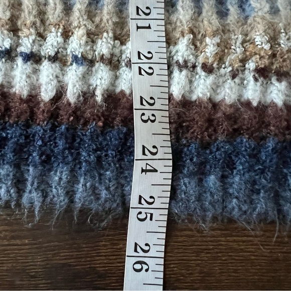 Charlie B Women’s Striped V-neck Sweater Boxy Oversized Sz XL Multi Colour Wool - Picture 3 of 10